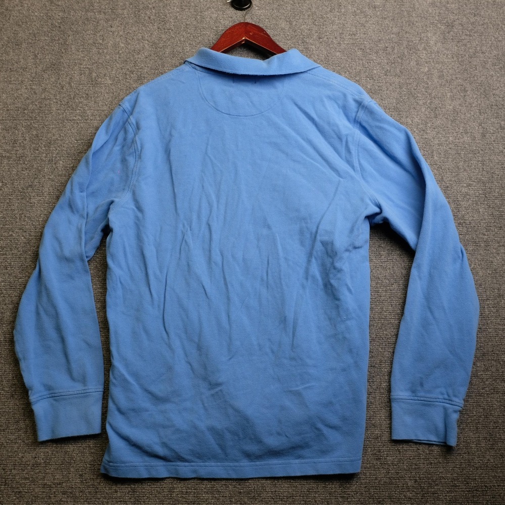 Vintage J Crew Rugby Polo Shirt Mens L Blue Long Sleeve Cotton Oarsman Casual - Picture 3 of 10
